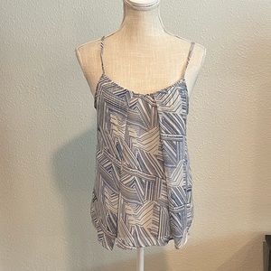 Urban Outfitters Silence + Noise White & Blue Flowy Spaghetti Strap w/ open back